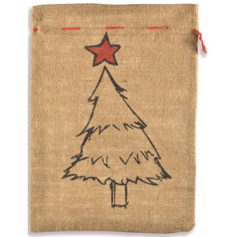 Weihnachts-Jutesack Baum, 25x35cm, natur  19563