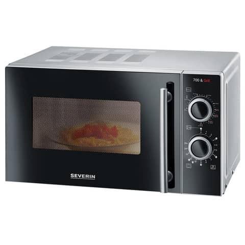 Kombi-Mikrowelle Drehregler 20 L 700 Watt silber/schwarz SEVERIN MW 7771