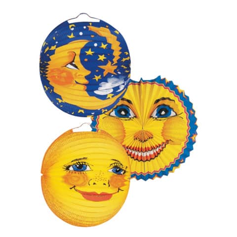 Lampion Sonne Mond, Ø25cm, sortiert  2025