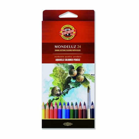 Aquarell- Künstlerfarbstifte 24 er Pack im Pappetui KOH-I-NOOR 3718