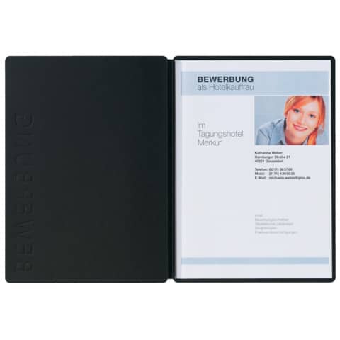 Bewerbungsmappe Solo mit Klemmschiene, A4, schwarz PAGNA 22006-04