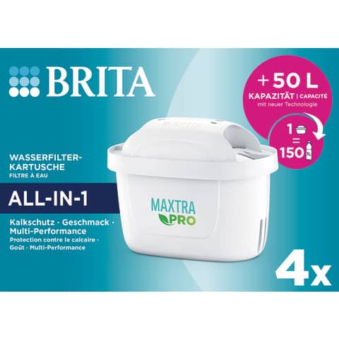 Wasserfilter-Kartusche MAXTRA PRO ALL-IN-1, Pack 4, weiß BRITA 122027