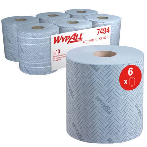 Wischtuch L10 RCS Großrolle, blau WYPALL 7494