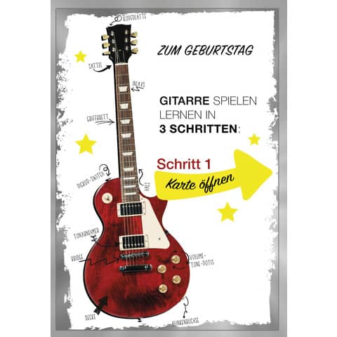 Geburtstagskarte E- Gitarre mit Sound, A4 Apollo 97679