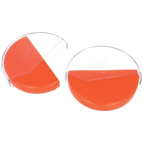 Tachoscheibenbehälter, Ø13cm, Kunststoff, glänzend, transparent/orange RNK 3099