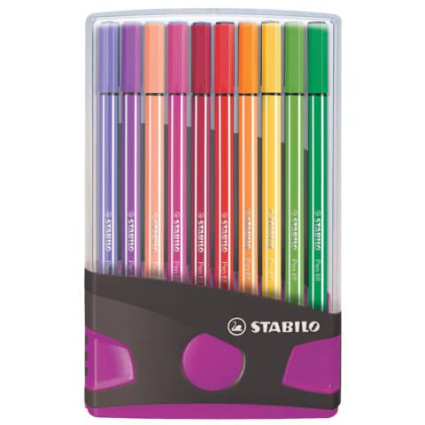 Fasermaler Pen 68 ColorParade, anthrazit/pink mit 20 Stiften STABILO 6820-04-03