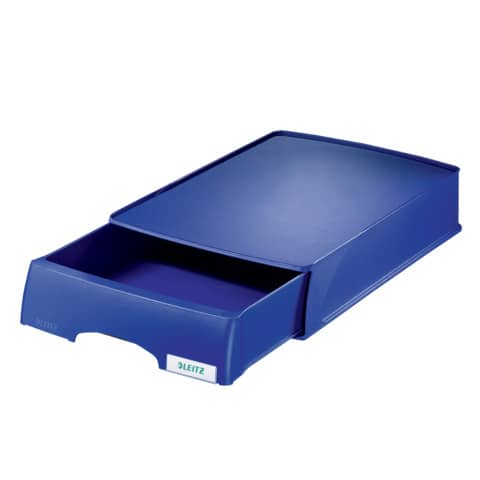 Briefkorb Plus mit Schublade, A4 quer, Polystyrol, blau LEITZ 5210-00-35