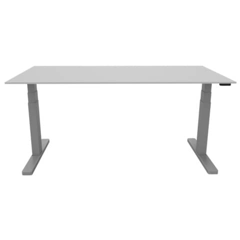 Schreibtisch elektrisch höhenverstellbar, 160 x 65-130 x 80 cm, grau/silber Q-CONNECT KF14155