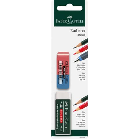 Radierer 7081N, Kunststoff, 2 Stück FABER CASTELL 188296