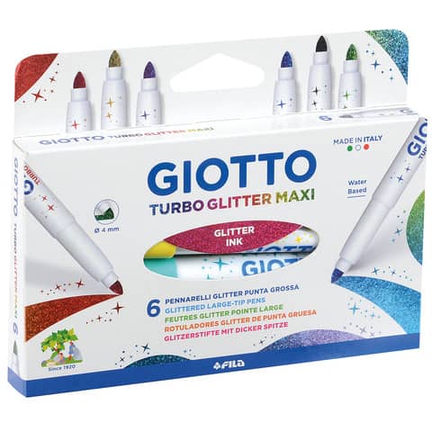 Faserschreiberetui Glitter Maxi, 6 Stück GIOTTO F426600