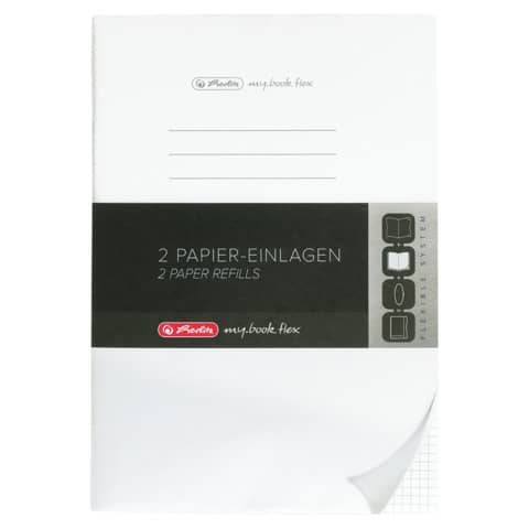 Ersatzeinlage 80Blt A4 kariert mit Rand innen/außen weiß    Refill flex A4 2x40 Blatt kariert HERLITZ 300006069