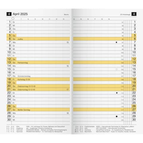 Ersatzkalendarium Taschenkalender M-Planer 2025, 8,7 x 15,3 cm RIDO 70-46 830 005