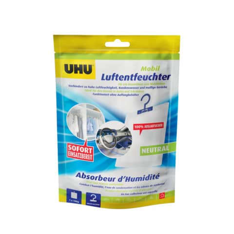 Luftentfeuchter MOBIL neutral, für Räume bis 10 m³, Beutel mit 100 g UHU 47140