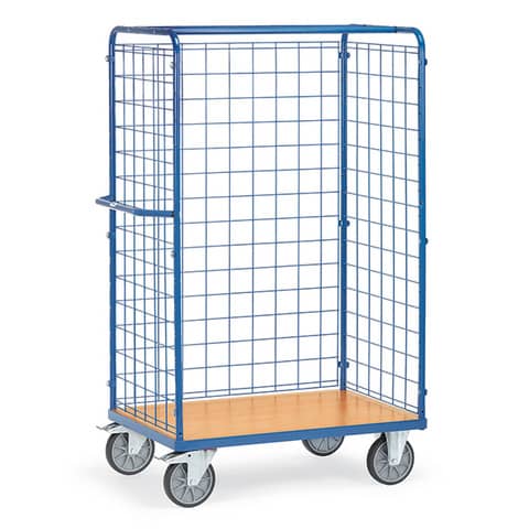 Paketwagen 1000 x 700 mm mit Drahtgitterwänden mit 3 Drahtgitterwänden, Höhe 1800 mm FETRA 8582-1