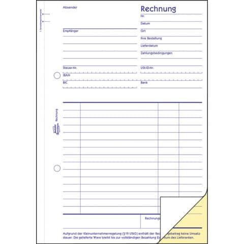 Rechnung, A5, selbstdurchschreibend, 2x40 Blatt AVERY ZWECKFORM 1733