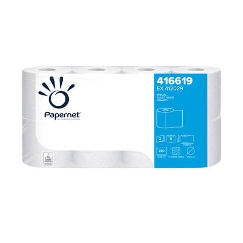 Toilettenpapier 2-lagig, 250 Blatt, 64 Rollen, naturweiß  345000120