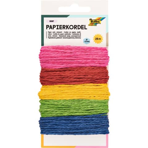 Papier-Kordel, 5x5m, sortiert FOLIA 12221