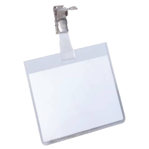 Namensschild mit Clip, transparent, Kunststoff, 90 x 60 mm, 25 Stück DURABLE 8003 19