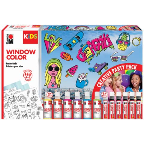 Window Color Kids Set Party Pack, 26-teilig MARABU KiDS 03060 000 00101