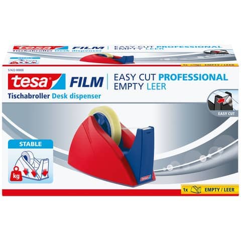 Tischabroller Easy Cut® Professional, 66mx25mm, rot/blau TESA 57422-00000-03