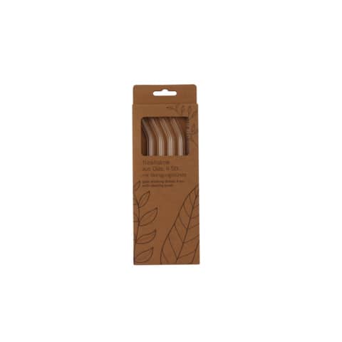 Trinkhalm Glas 4ST transparent 55693 20cm mit Bürste