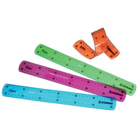 Lineal Flexi, 30cm, transparent, in Blisterverpackung sortiert DONAU 5411100-99