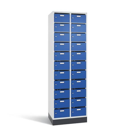 Verteilerschrank Intro, 2 Abteile, je 11 Fächer, 195x62x49cm, grau/blau CP 8170-211/RAL7035-5010 S10000