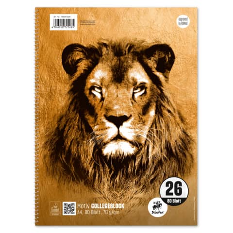Collegeblock mit Motiv, A4, 80 Blatt, Lin.26, kariert STAUFEN STYLE 734047226