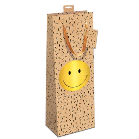 Flaschentragetasche Kraftkarton Smiley, 39 x 12 x 10 cm SKORPION 7549-0036-B