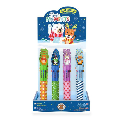 Mehrfarbkugelschreiber Magic Moments mit Topper, 4-fach sortiert TRENDHAUS 965608