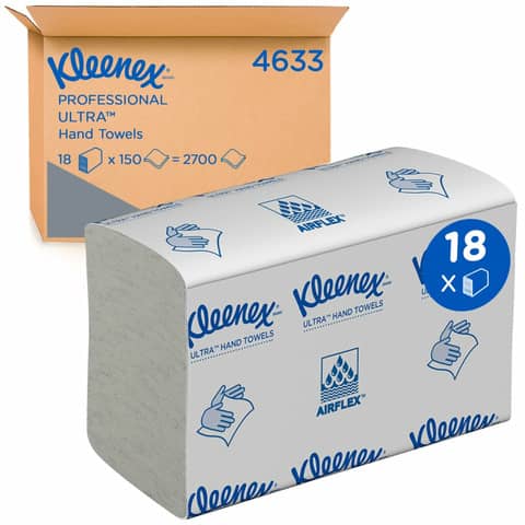 Falthandtuch Ultra™ Z-Falz 2-lagig weiß   18 x 150 Blatt KLEENEX 4633