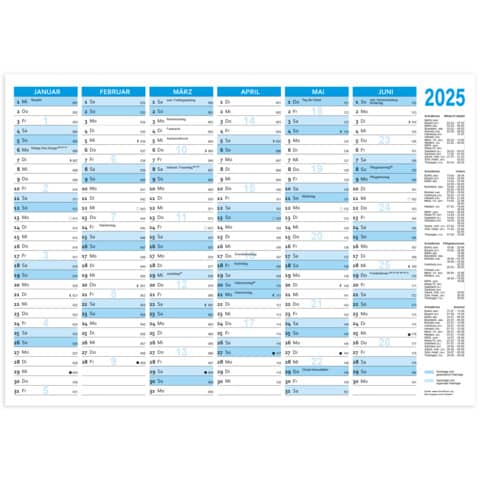 Tischkalender, A5 quer, blau RNK 2911/25