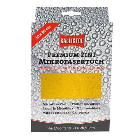 Premium Mikrofasertuch 2in1, 30 x 30 cm, gelb BALLISTOL 23734