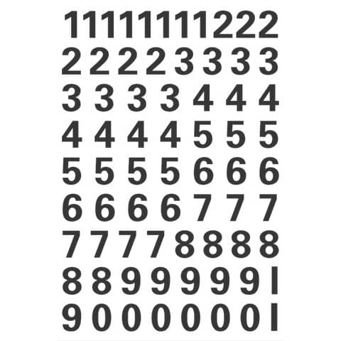 Zahlenetiketten 0-9, wetterfest, 71 Stück, schwarz HERMA 4159