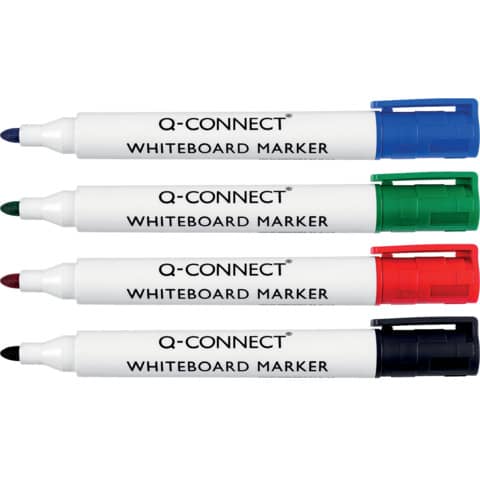 Whiteboardmarker, 1,5-3mm, Rundspitze, 4 Stück, sortiert Q-CONNECT KF26038