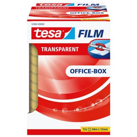 Klebefilm tesafilm® Office-Box, 66mx12mm, 12 Rollen, transparent TESA 57403-00002-01