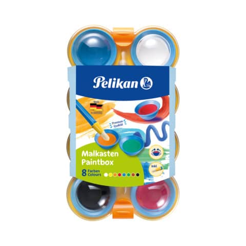 Deckfarbkasten mini-friends® 755/8, mit 8 Farben + Pinsel PELIKAN 100401612