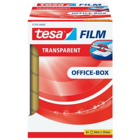 Klebefilm tesafilm® Office-Box, 66mx25mm, 6 Rollen, transparent TESA 57379-00002-01