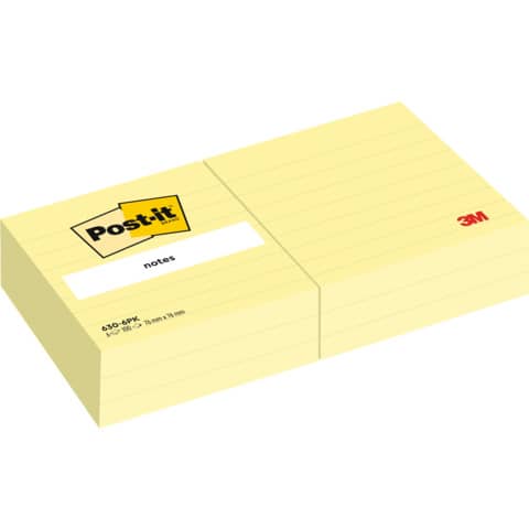 Haftnotizblock, 76x76mm, 100 Blatt, liniert, gelb POST-IT 6306PK
