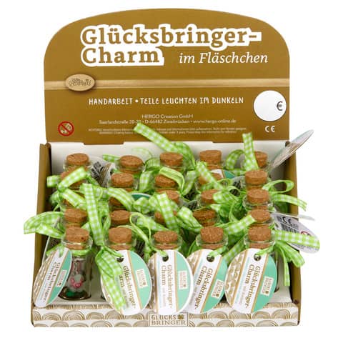 Glücksschweinchen-Charm Anhänger im Glas sortiert HERGO 8340