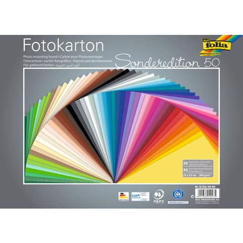 Fotokarton, 25x35cm, 300g/m², sortiert FOLIA 6125/50 99