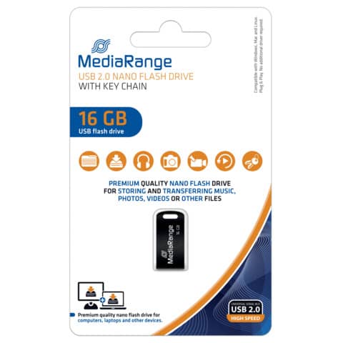 USB Stick mini 2.0, 16GB MEDIARANGE MR921