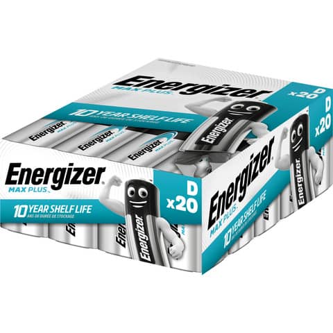 Batterie Alkali-Mangan Max Plus Industrial, LR20/D/Mono, 20 Stück ENERGIZER E301323704