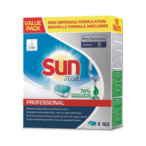 Geschirrspülreiniger Sun Professional All-in-1 Extra Diversey Power Tabs, 102 Stück SUN 101102502