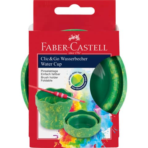 Wasserbecher Clic&Go, grün marble FABER CASTELL 181528