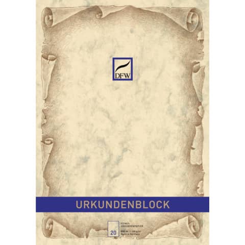 Urkundenblock A4 chamois   Marmor o.Druck DFW 880110