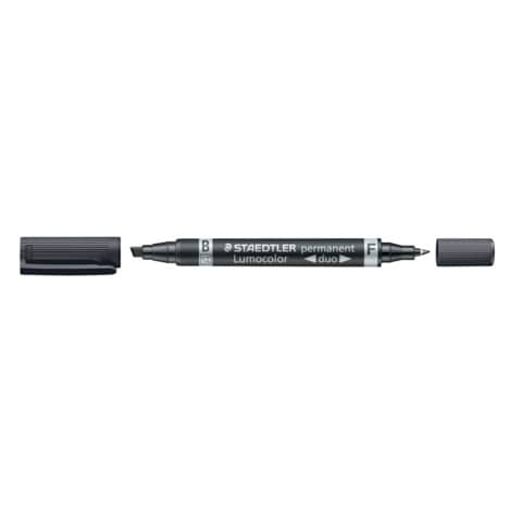 Permanentmarker Lumocolor® duo, nachfüllbar, 0,6 mm + 1,5-4 mm, schwarz STAEDTLER 348 B-9