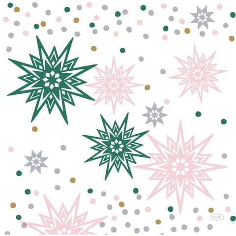 Weihnachts-Serviette Dunisoft Sterne  Noel Stars, 40 x 40 cm, 12 Stück DUNI 207425