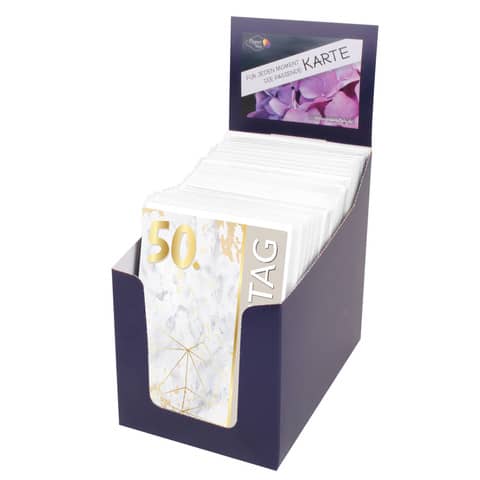 Geburtstagskarte Zahlen, 50er Box, sortiert PAPER STYLE 52-0354