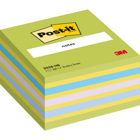 Haftnotizblock Würfel, 76x76mm, 450 Blatt, grün/blau POST-IT 2028NB